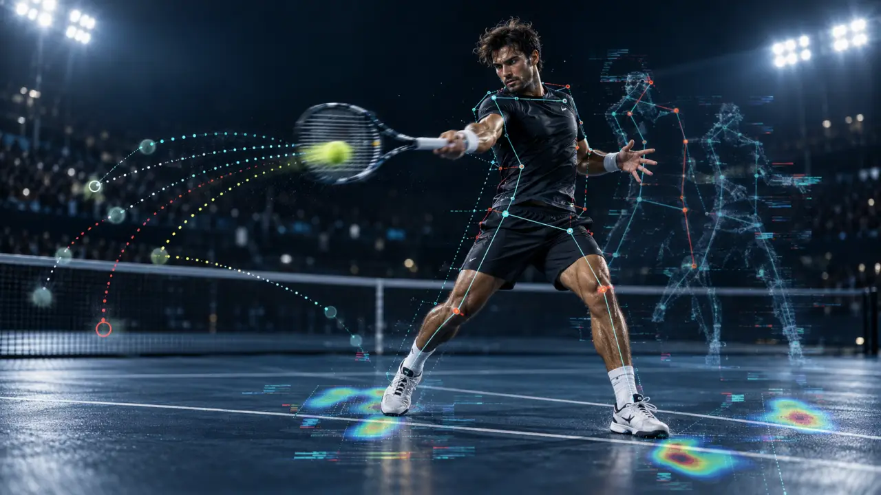 Analyse vidéo et données de tracking lors d'un service de tennis